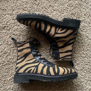 Loeffler Randall Print Lace-Up Boots